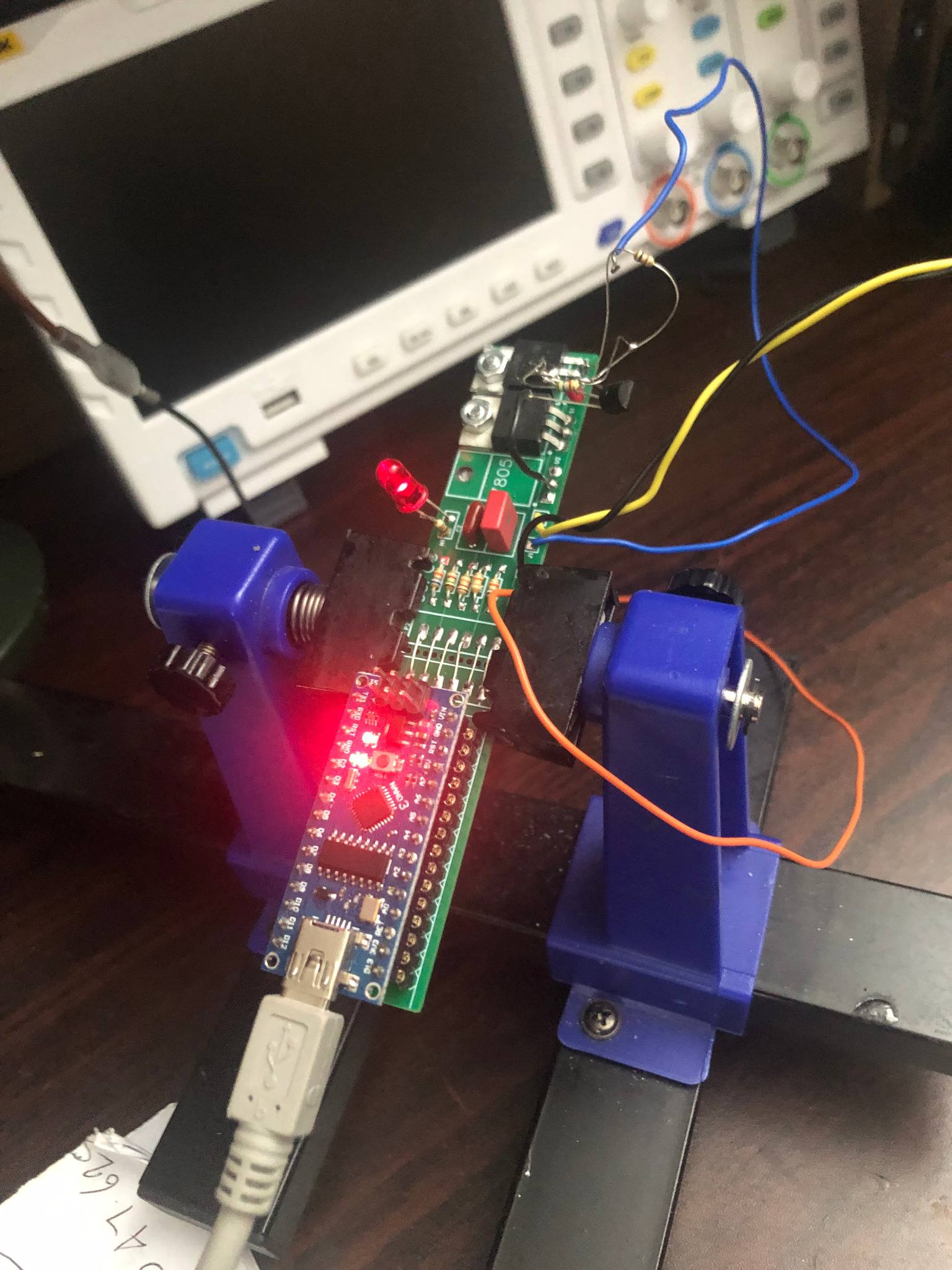 Replacement LIN transceiver adapter under test on the development rig